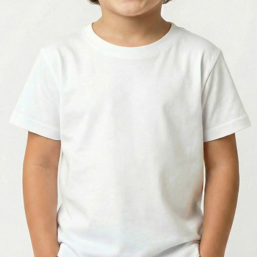 Camiseta Infantil Lisa 100% Algodão de Alta Qualidade