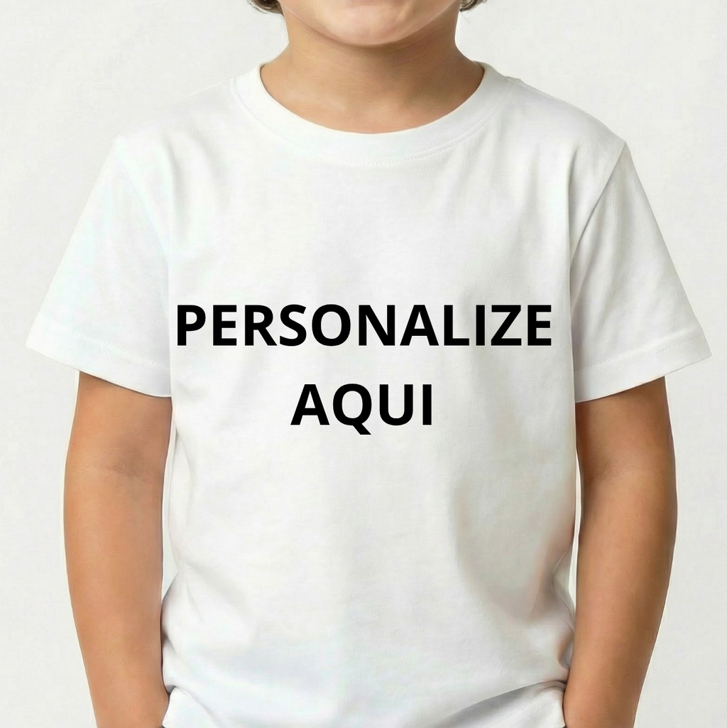 Camiseta Infantil Personalizada 100% Algodão Estampa de Alta Qualidade