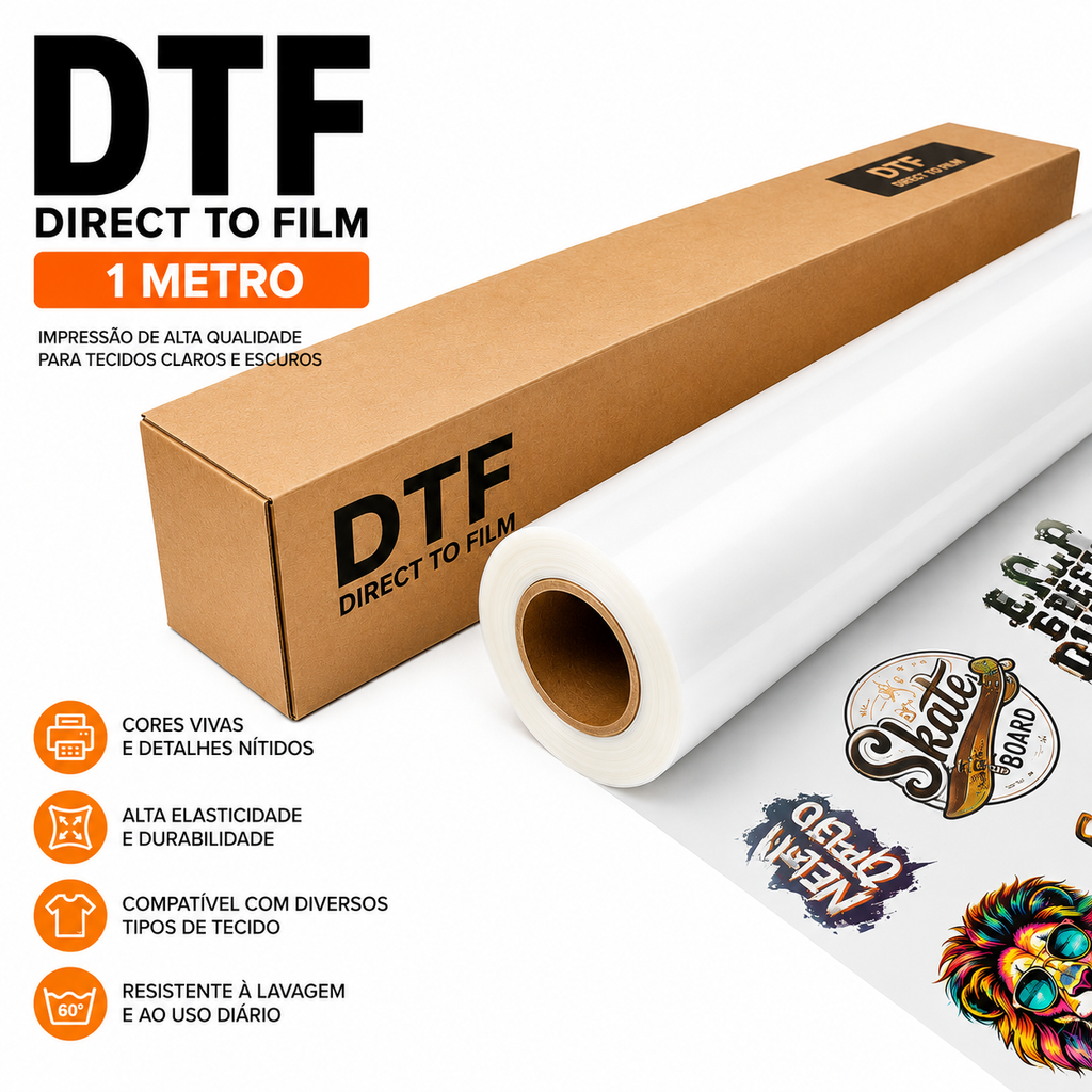 1 Metro DTF 57x100 Personalizado Premium Cores Vibrantes